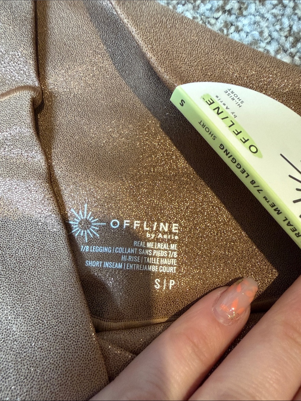 aerie Metallic Bronze High-Waist Leggings - Picture 3 of 6